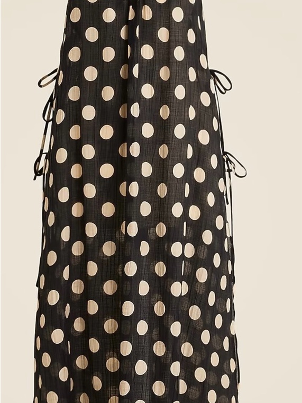 J. Crew Black Polka Dot Midi Coverup Dress with Beige Dots size M - NWT - Picture 5 of 8